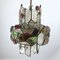 Italian Brutalist Iron and Cut Glass Chandelier, 1970s, Imagen 8