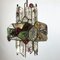 Italian Brutalist Iron and Cut Glass Chandelier, 1970s, Image 2