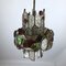 Italian Brutalist Iron and Cut Glass Chandelier, 1970s 3