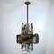 Italian Brutalist Iron and Cut Glass Chandelier, 1970s, Image 1