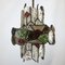 Italian Brutalist Iron and Cut Glass Chandelier, 1970s 6