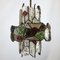 Italian Brutalist Iron and Cut Glass Chandelier, 1970s, Imagen 6