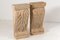 French Empire Carved Sandstone Acanthus Leaf Plinths with Glass Top Console Table, Set of 2 10