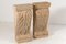 French Empire Carved Sandstone Acanthus Leaf Plinths with Glass Top Console Table, Set of 2, Image 10