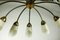 Vintage Spider Sputnik 10-Light Ceiling Light in Brass & Glass, 1950s, Image 2