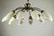 Vintage Spider Sputnik 10-Light Ceiling Light in Brass & Glass, 1950s 6