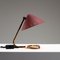 Red Aluminum and Brass Table Lamp by Gnosjö Konstsmide, Sweden, 1950s, Image 4