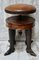 French Adjustable Piano Stool with Bronze Can-Can Legs 2