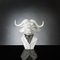 Small Lord Buffalo Sculpture in White & Silver Resin from VGnewtrend, Italy 3