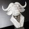 Scultura piccola Lord Buffalo in resina bianca e argentata di Vgnewtrend, Italia, Immagine 2