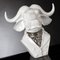 Small Lord Buffalo Sculpture in White & Silver Resin from VGnewtrend, Italy 2