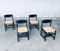 Black Stained Wood & Paper Cord Dining Chairs, 1970s, Set of 4 23