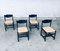 Black Stained Wood & Paper Cord Dining Chairs, 1970s, Set of 4, Image 23
