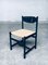 Black Stained Wood & Paper Cord Dining Chairs, 1970s, Set of 4 14