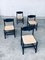 Black Stained Wood & Paper Cord Dining Chairs, 1970s, Set of 4 15