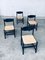 Black Stained Wood & Paper Cord Dining Chairs, 1970s, Set of 4, Image 15