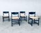 Black Stained Wood & Paper Cord Dining Chairs, 1970s, Set of 4 20