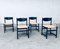 Black Stained Wood & Paper Cord Dining Chairs, 1970s, Set of 4, Image 20