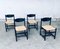 Black Stained Wood & Paper Cord Dining Chairs, 1970s, Set of 4 19