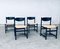 Black Stained Wood & Paper Cord Dining Chairs, 1970s, Set of 4 21