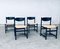 Black Stained Wood & Paper Cord Dining Chairs, 1970s, Set of 4, Image 21
