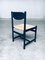 Black Stained Wood & Paper Cord Dining Chairs, 1970s, Set of 4 8