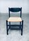 Black Stained Wood & Paper Cord Dining Chairs, 1970s, Set of 4 10