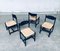 Black Stained Wood & Paper Cord Dining Chairs, 1970s, Set of 4 12