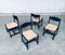 Black Stained Wood & Paper Cord Dining Chairs, 1970s, Set of 4, Image 12