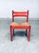 Mid-Century Modern Orange Stained Wood & Paper Cord Dining Chairs, Set of 3 13