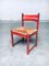 Mid-Century Modern Orange Stained Wood & Paper Cord Dining Chairs, Set of 3 8