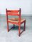 Mid-Century Modern Orange Stained Wood & Paper Cord Dining Chairs, Set of 3 9