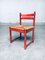 Mid-Century Modern Orange Stained Wood & Paper Cord Dining Chairs, Set of 3 7