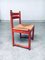 Mid-Century Modern Orange Stained Wood & Paper Cord Dining Chairs, Set of 3 1