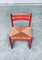 Mid-Century Modern Orange Stained Wood & Paper Cord Dining Chairs, Set of 3 3