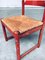 Mid-Century Modern Orange Stained Wood & Paper Cord Dining Chairs, Set of 3, Image 6