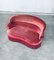 Hollywood Regency Style Red and Pink Velvet 2-Seat Sofa with Fringe, 1950s 8