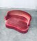 Hollywood Regency Style Red and Pink Velvet 2-Seat Sofa with Fringe, 1950s, Image 8