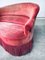 Hollywood Regency Style Red and Pink Velvet 2-Seat Sofa with Fringe, 1950s 16