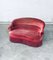 Hollywood Regency Stil 2-Sitzer Sofa mit Fransen in Rot & Rosa, 1950er 17