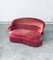 Hollywood Regency Style Red and Pink Velvet 2-Seat Sofa with Fringe, 1950s 17