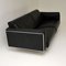 Italian Leather & Chrome Sofa by Matteo Grassi 3