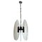 Vintage Italian Ceiling Lamp in Tempered Glass and Nickel Plated Brass in the Style of Fontana Arte 1