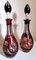 Botellas Bohemia estilo Biedermeier de cristal tallado en rojo rubí. Juego de 2, Imagen 2