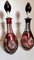 Bohemia Biedermeier Style Ruby Red Cut and Grinded Crystal Bottles, Set of 2 3