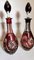 Bohemia Biedermeier Style Ruby Red Cut and Grinded Crystal Bottles, Set of 2, Image 3