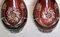 Bohemia Biedermeier Style Ruby Red Cut and Grinded Crystal Bottles, Set of 2 9