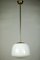 Art Deco or Bauhaus Pendant Lamp in Opal Glass with Brass Rod, 1930s or 1940s 1