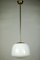 Art Deco or Bauhaus Pendant Lamp in Opal Glass with Brass Rod, 1930s or 1940s, Image 1