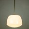 Art Deco or Bauhaus Pendant Lamp in Opal Glass with Brass Rod, 1930s or 1940s 2